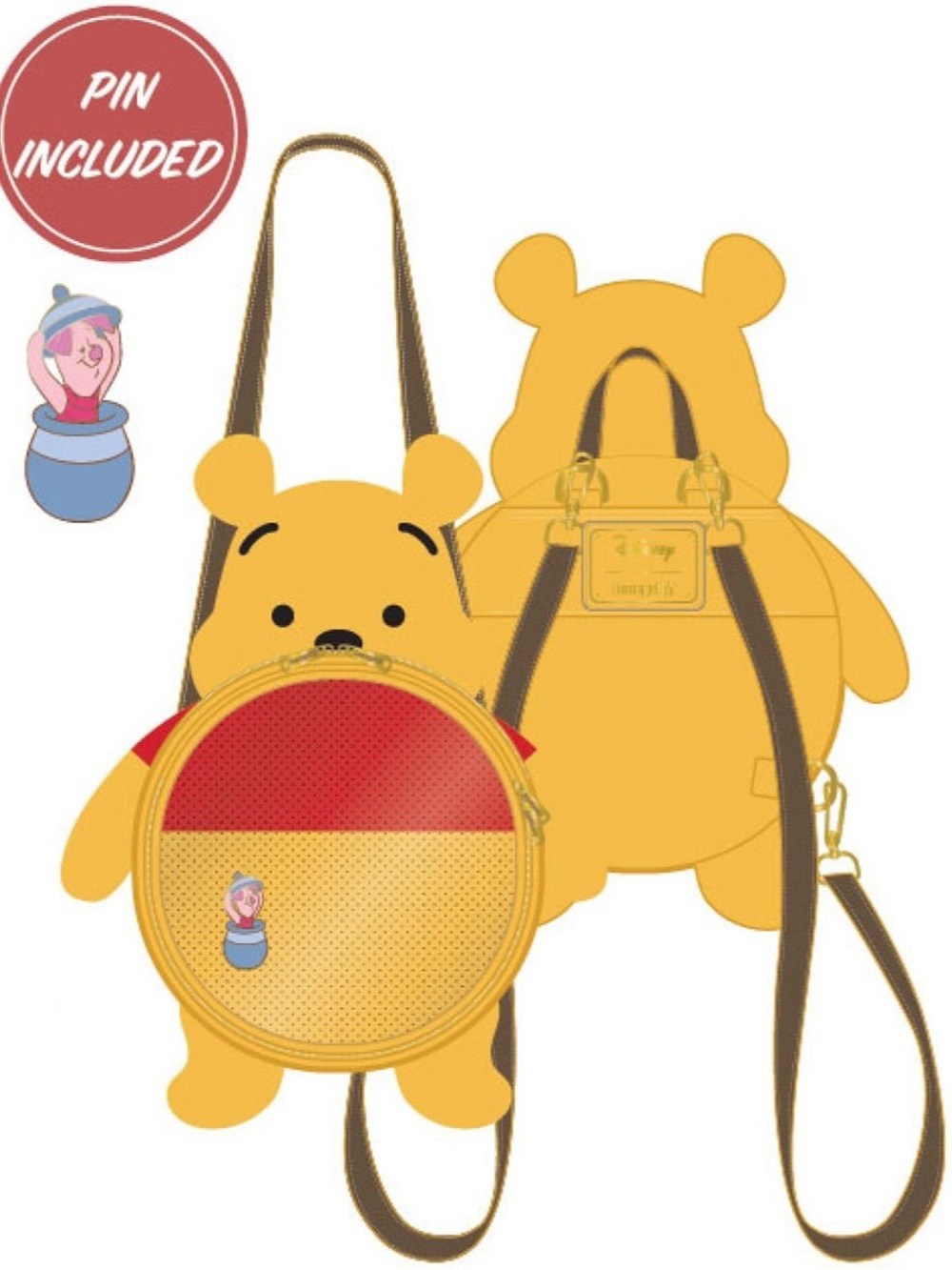 NWT Loungefly Winnie the Pooh Pin Collector Convertible Backpack